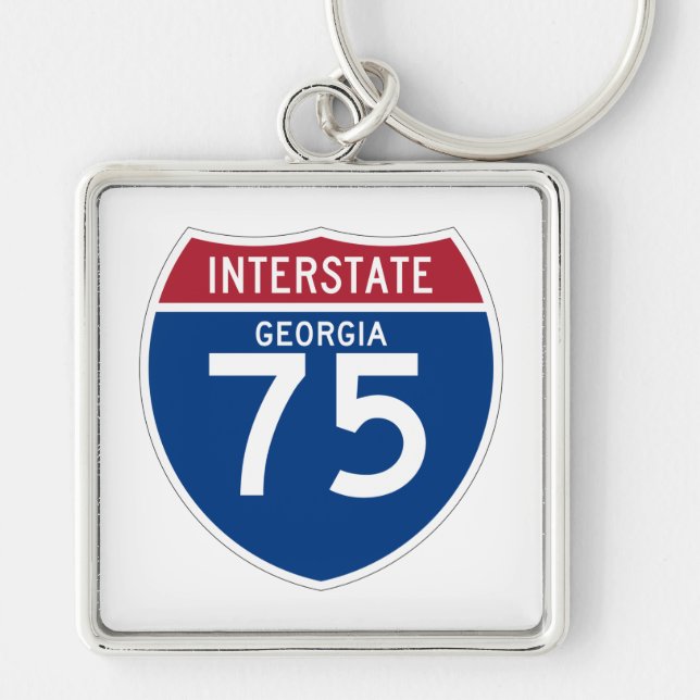 Georgia GA I-75 Interstate Highway Shield - Keychain (Front)