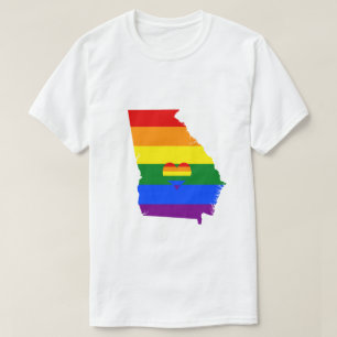 Georgia Gay Pride Rainbow Flag Heart GLBTQ Design T-Shirt