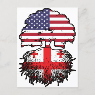 Georgia Georgian American USA United States Postcard