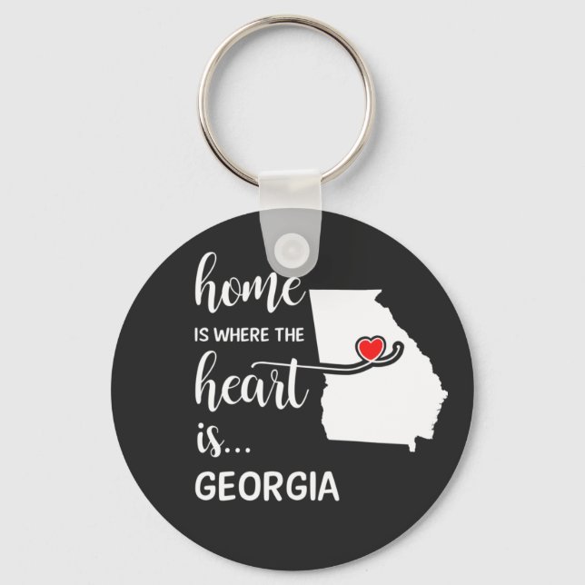 Georgia home is where the heart is keychain (Front)