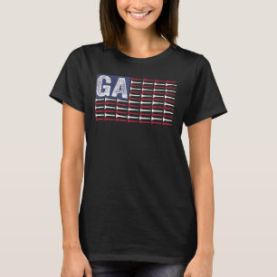 Georgia Home State Ga American Flag Patriotic Golf T-Shirt