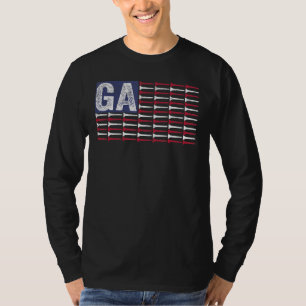 Georgia Home State Ga American Flag Patriotic Golf T-Shirt