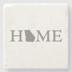 Georgia HOME State Word Art Stone Coaster