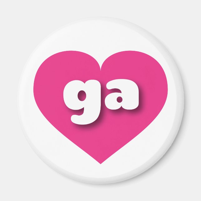 Georgia hot pink heart - I love ga Magnet (Front)