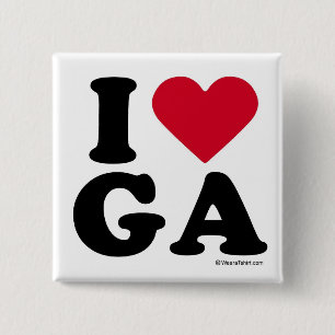GEORGIA -I LOVE GA - I LOVE GEORGIA 2 INCH SQUARE BUTTON