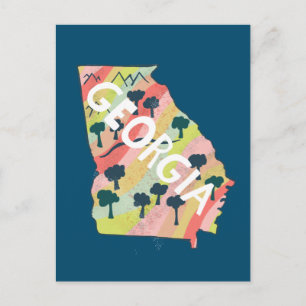 Georgia Illustrated Map Postcard