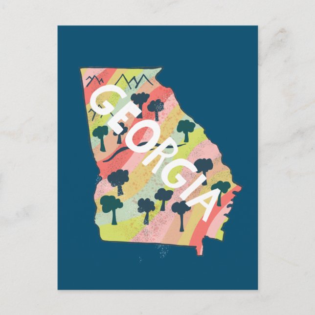 Georgia Illustrated Map Postcard (Front)