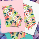 Georgia Illustrated Map Postcard<br><div class="desc">Check out this colourful state map drawing.
Visit my shop for more states and more matching items!</div>