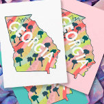 Georgia Illustrated Map Postcard<br><div class="desc">Check out this colourful state map drawing.
 
 Visit my shop for more states and more matching items!</div>