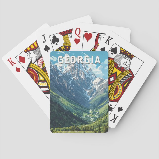 Georgia Illustration Travel Art Vintage Playing Cards (Back)