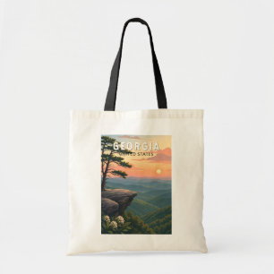 Georgia Illustration Travel Art Vintage Tote Bag