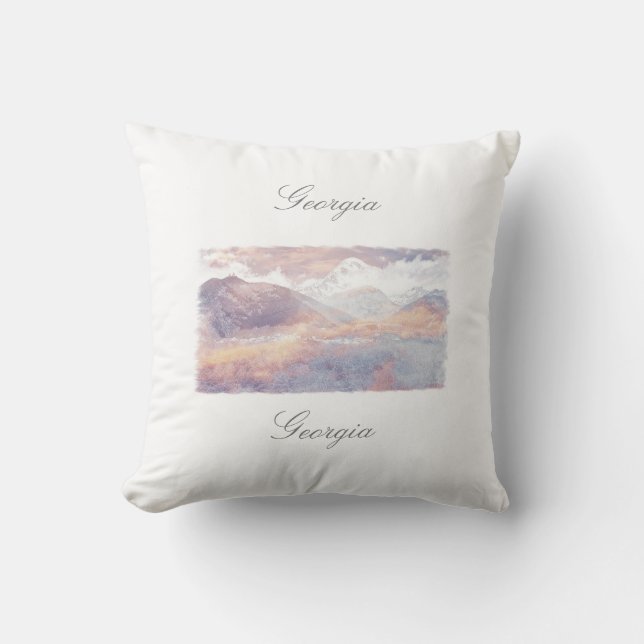 Georgia Kazbegi Architecture Nature Pillow Cushion (Front)