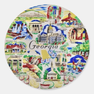 Georgia Landmarks  Classic Round Sticker