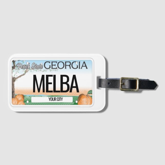 Georgia License Plate Customizable Luggage Tag (Front Horizontal)
