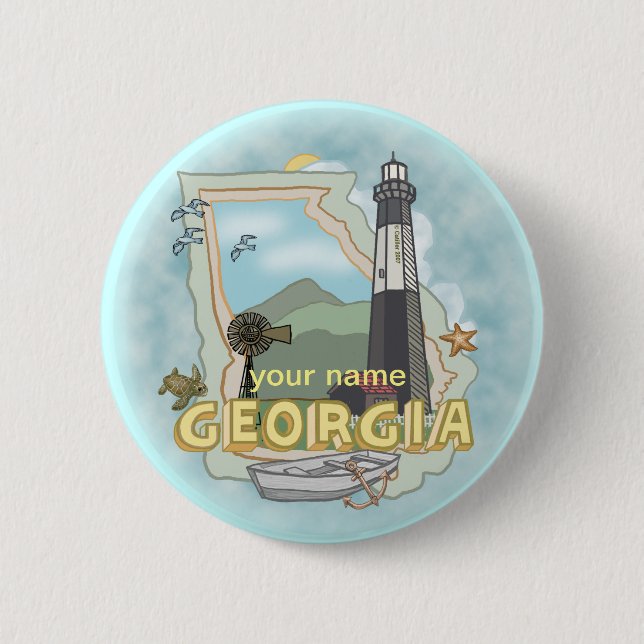 Georgia Lighthouse  pin button (Front)