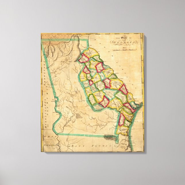Georgia Map Canvas Print (Front)