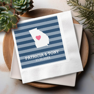 Georgia Map Home State Love with Custom Heart Napkin