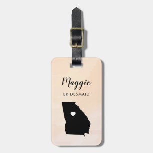 Georgia Map Luggage Tag, Wedding Party Welcome Luggage Tag