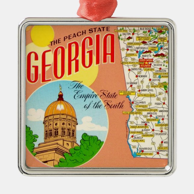 Georgia Map Metal Ornament (Front)