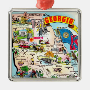 Georgia Map Metal Ornament