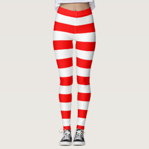 Georgia National Flag Colours Horizontal Striped Leggings