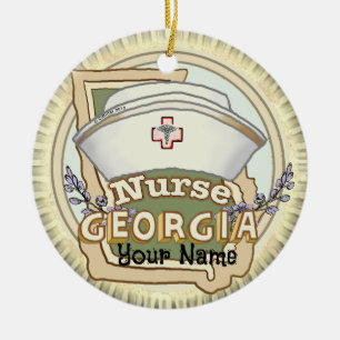 Georgia Nurse Ceramic Ornament