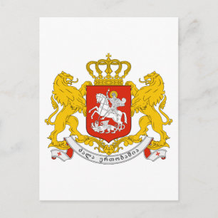 Georgia Official Coat Of Arms Heraldry Symbol Postcard