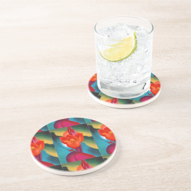Georgia O'Keefe 1919 Red Canna Coaster (Side)