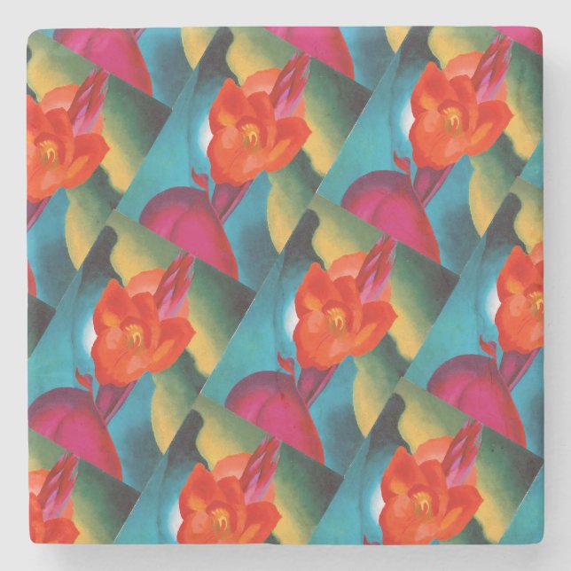 Georgia O'Keefe 1919 Red Canna Stone Coaster (Front)