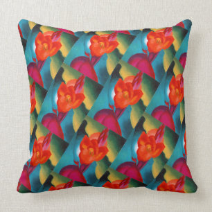 Georgia O'Keefe 1919 Red Canna Throw Pillow
