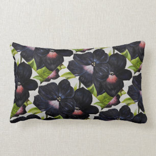 Georgia O'Keefe 1925 Black and Purple Petunias Lumbar Pillow