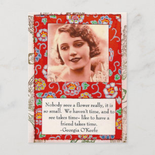 Georgia O'Keefe Friendship Quote Postcard Collage