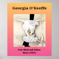 Georgia O'Keeffe: Cow Skull and Calico Rose (1931)