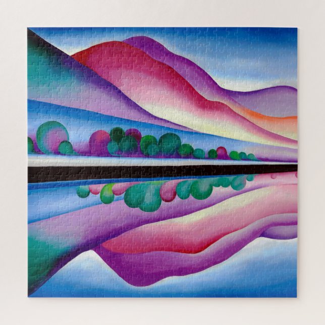 Georgia O'Keeffe, Lake George Reflection (1921) Jigsaw Puzzle (Vertical)