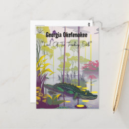 Georgia Okefenokee Land of the Trembling Earth Postcard