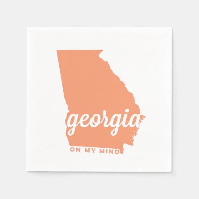 georgia | on my mind | peach napkin (Front)