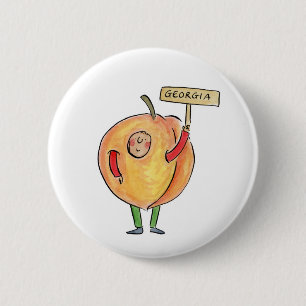 Georgia Peach 2 Inch Round Button