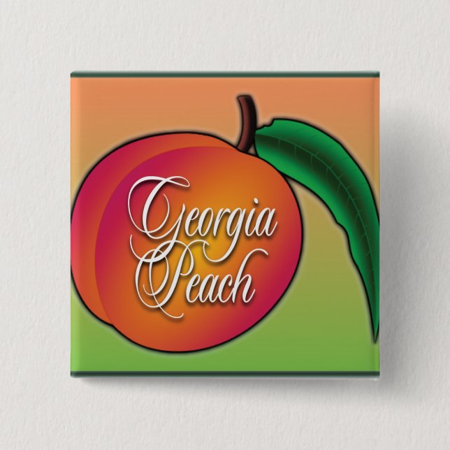 Georgia Peach 2 Inch Square Button (Front)
