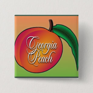 Georgia Peach 2 Inch Square Button