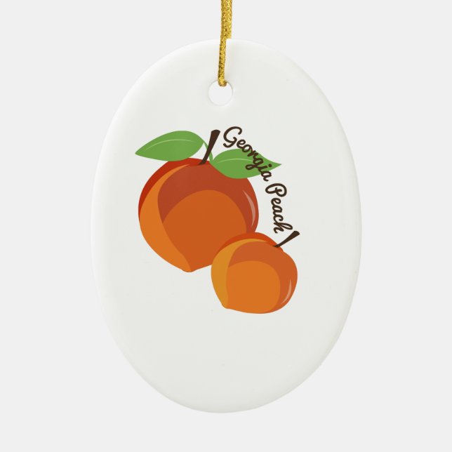 Georgia Peach Ceramic Ornament (Front)