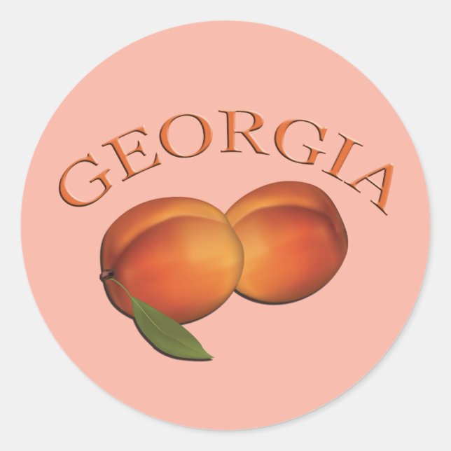 Georgia Peach Classic Round Sticker (Front)
