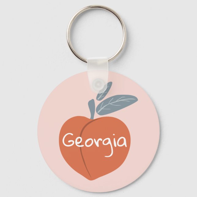 Georgia Peach customize your text Keychain (Front)