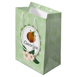 Georgia Peach fruit art design. Medium Gift Bag