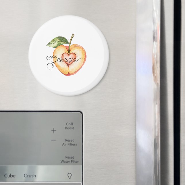 Georgia Peach Heart Fruit Magnet (In Situ (Fridge))