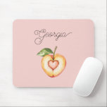 Georgia Peach Heart Fruit Mouse Pad<br><div class="desc">Georgia Peach Heart Fruit</div>