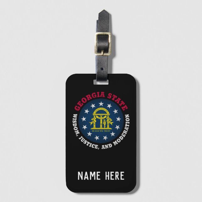 GEORGIA PEACH STATE FLAG LUGGAGE TAG (Front Vertical)