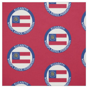 Georgia Peach State Personalized Flag Fabric