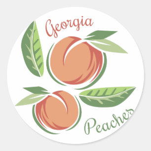 Georgia Peaches Classic Round Sticker