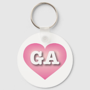 Georgia Pink Fade Heart - I love GA Keychain