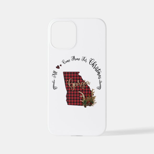 Georgia Plaid All Come Home For Christmas iPhone Case (Back)